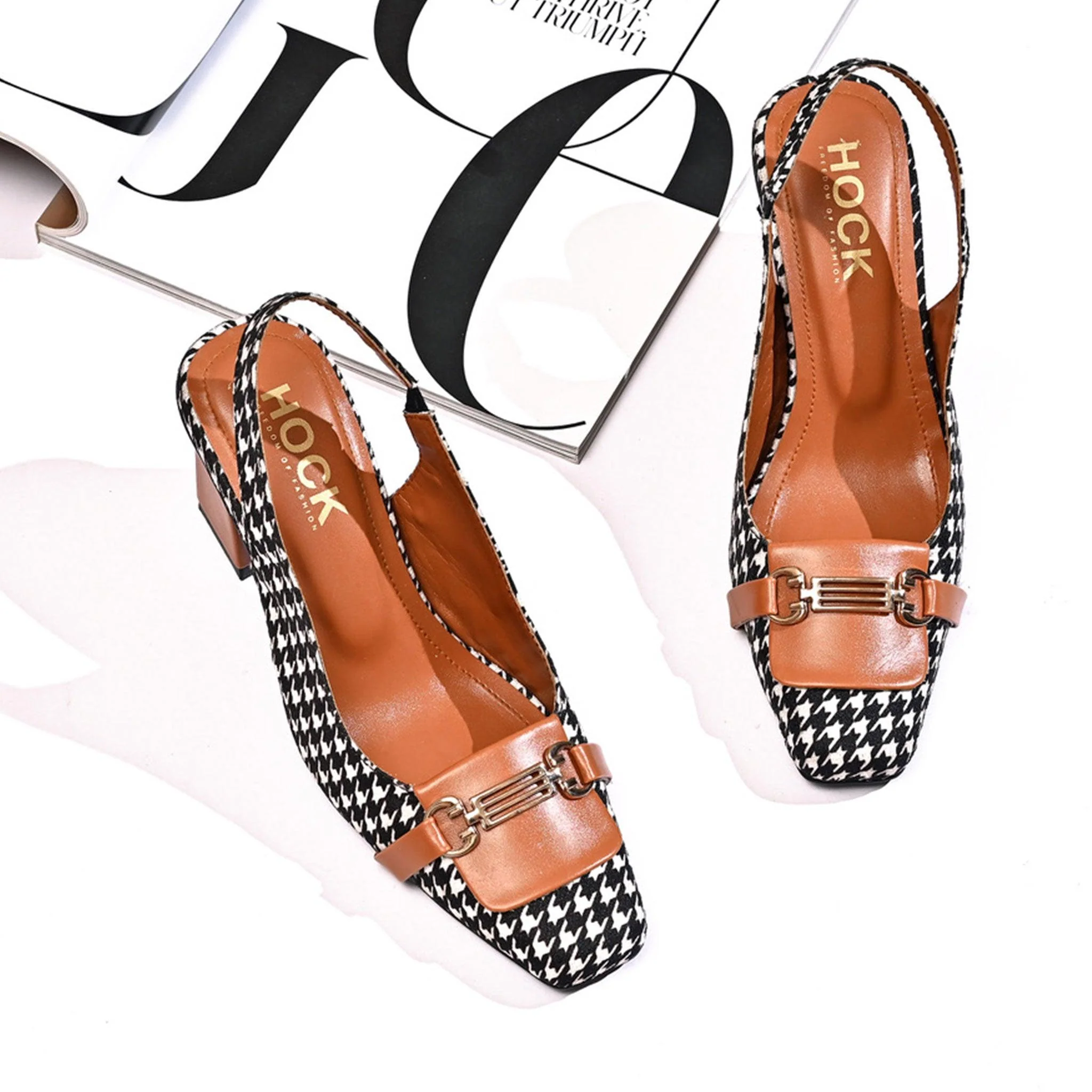 Checkered Slingback Heels - Image 3