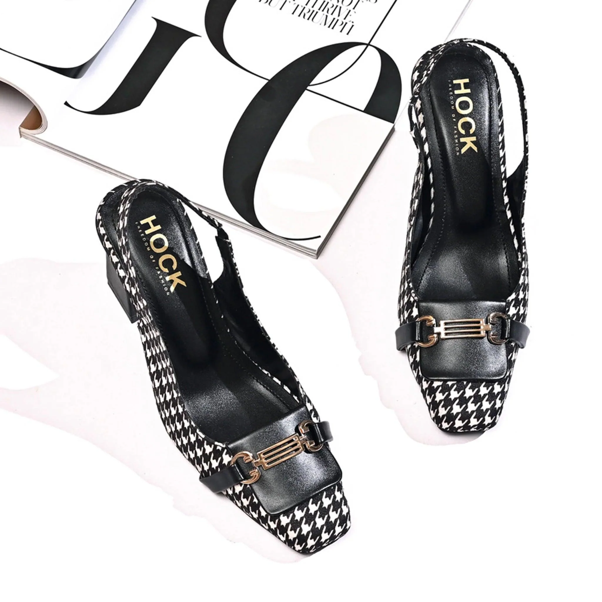 Checkered Slingback Heels - Image 4